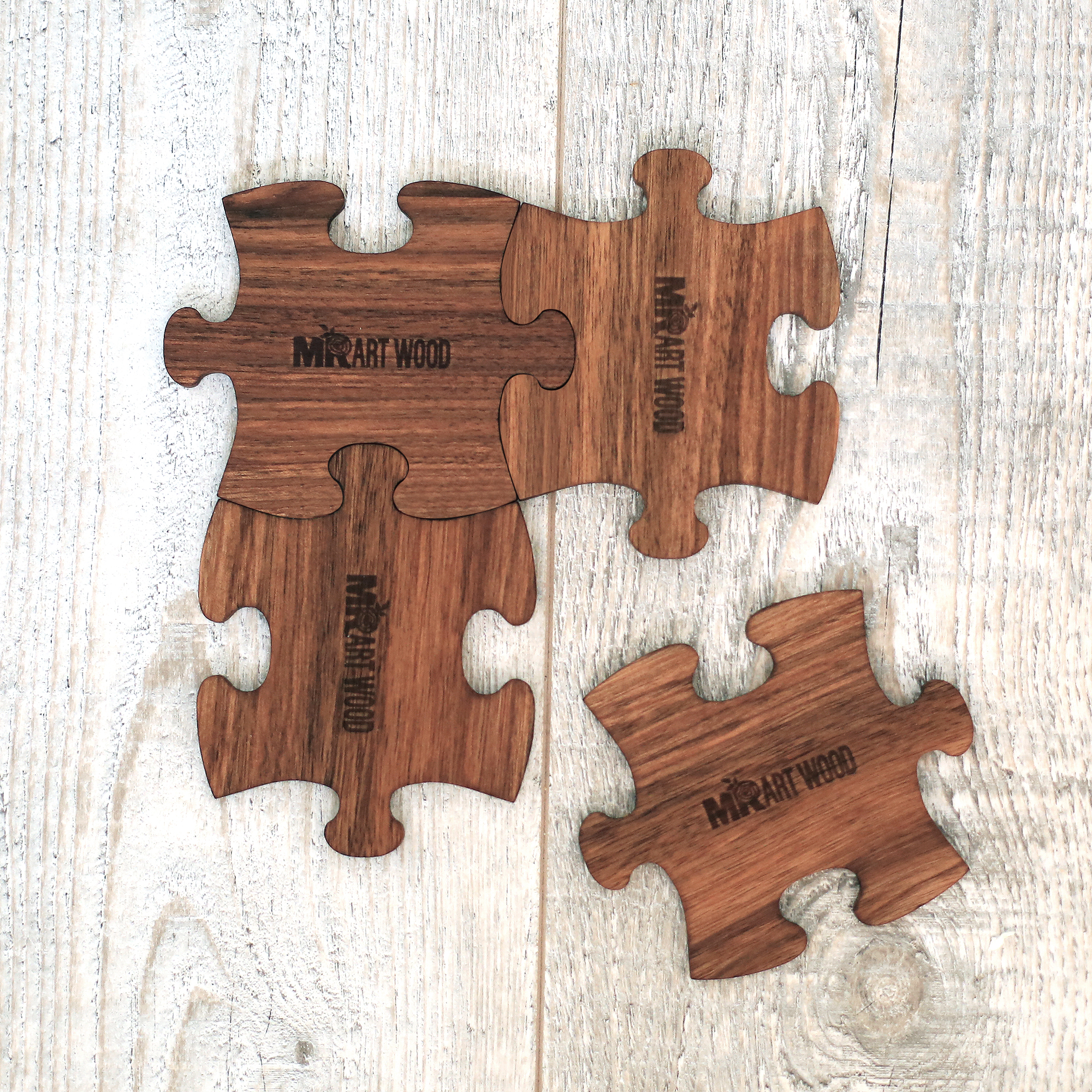 4 pcs/set Wooden Coasters for Drinks - Black Walnut Wood Drink